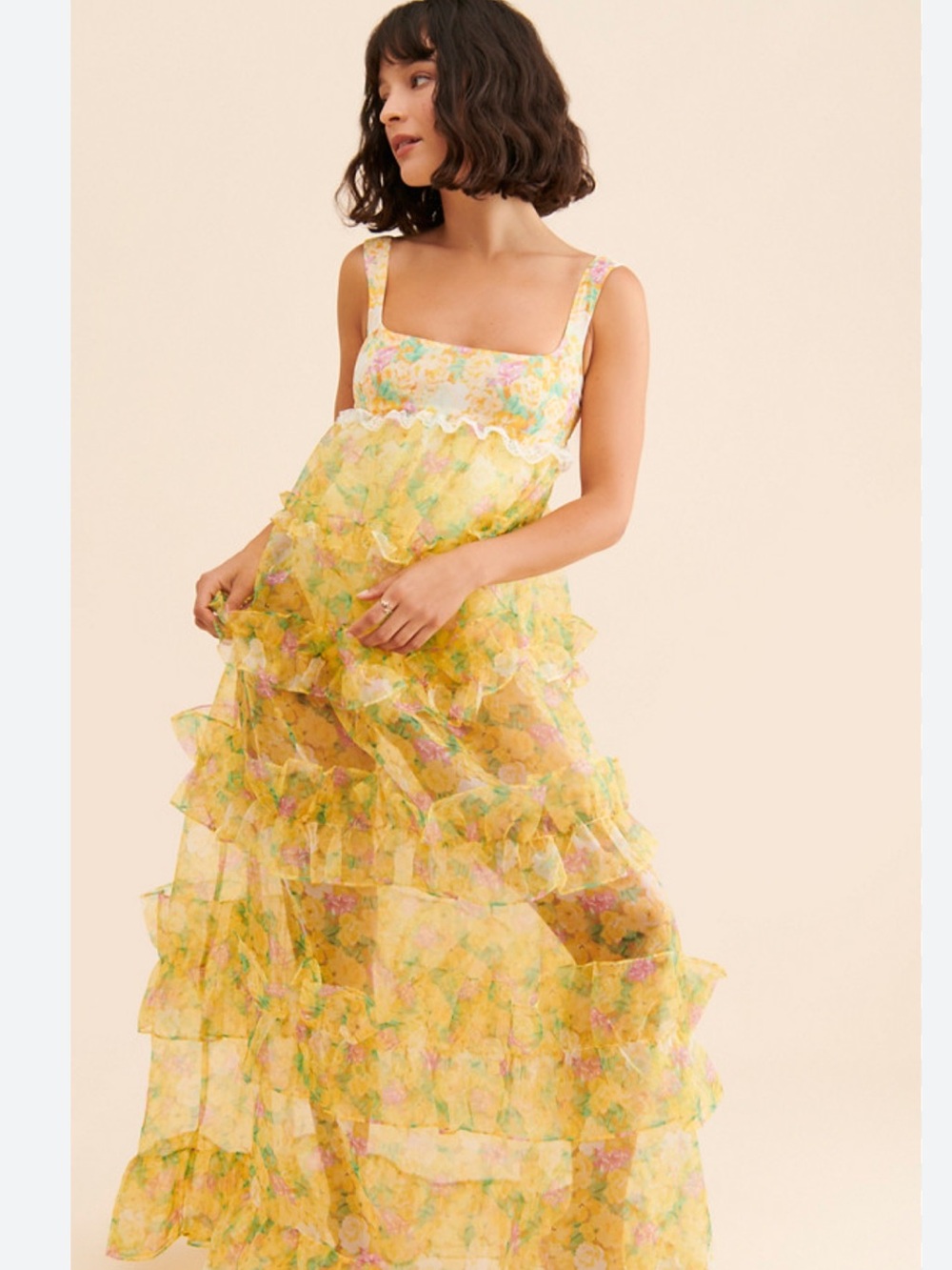 FOR LOVE & LEMONS Vikki
Ruffles Lace Trims Barbie Doll
Floral Maxi Dress Boho